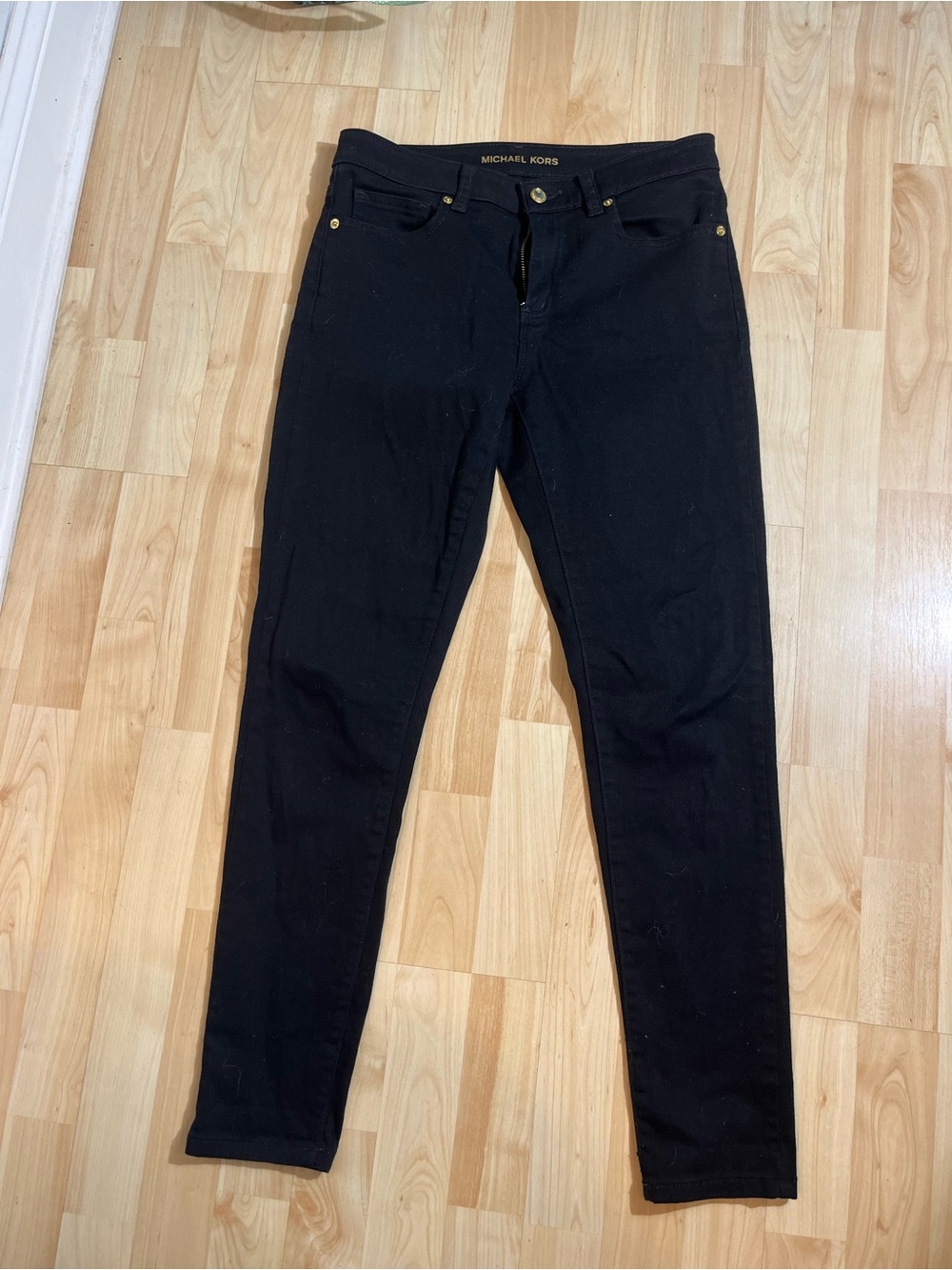 Michael Kors Izzy Skinny Pants Mid Rise Stretch Black Womens size 6